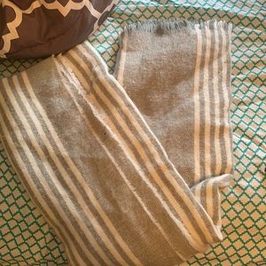 grey and white scarf